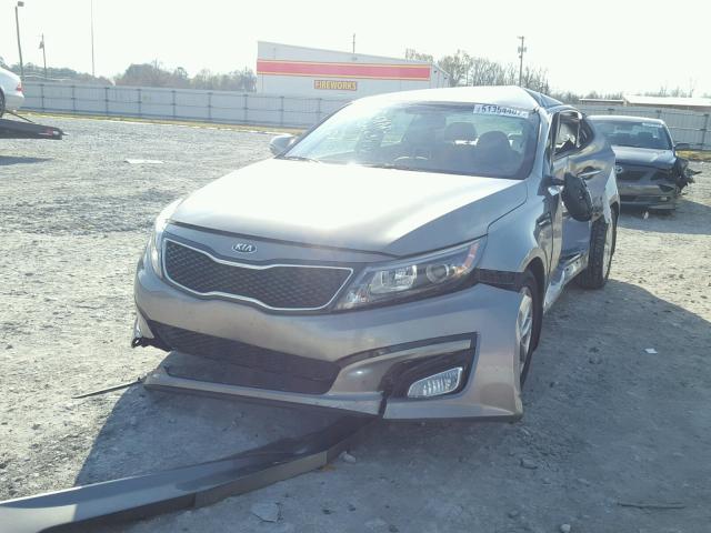 5XXGN4A75EG290728 - 2014 KIA OPTIMA EX GRAY photo 2