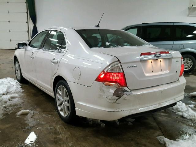 3FAHP0JA3CR354286 - 2012 FORD FUSION SEL WHITE photo 3