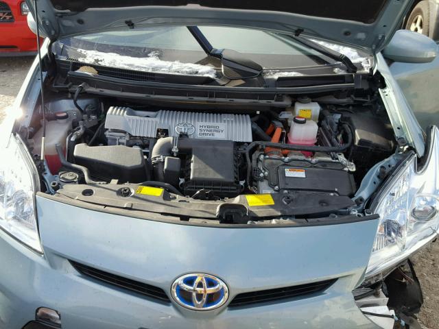 JTDKN3DU6F1875353 - 2015 TOYOTA PRIUS TEAL photo 7