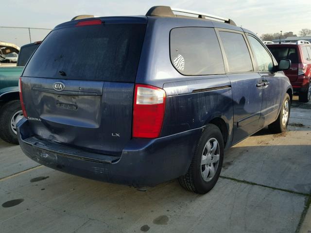 KNDMB233766055015 - 2006 KIA SEDONA EX BLUE photo 4