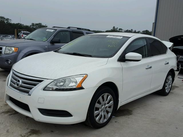 3N1AB7AP0EL612781 - 2014 NISSAN SENTRA S WHITE photo 2