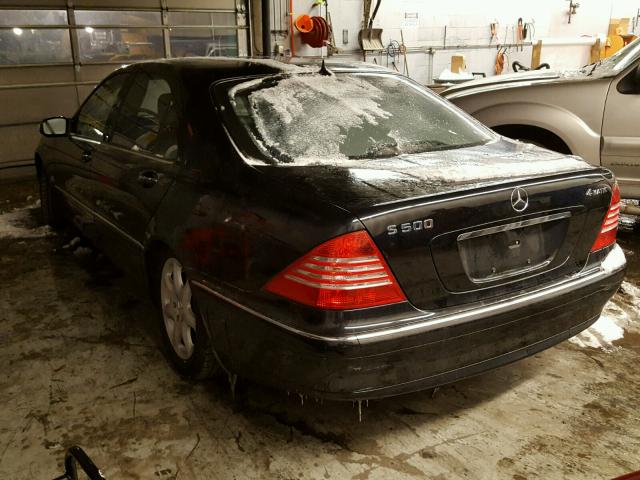 WDBNG84J44A395396 - 2004 MERCEDES-BENZ S 500 4MAT BLACK photo 3