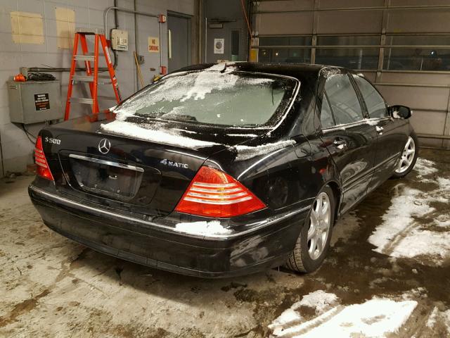 WDBNG84J44A395396 - 2004 MERCEDES-BENZ S 500 4MAT BLACK photo 4