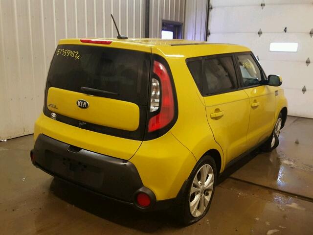 KNDJP3A52E7022186 - 2014 KIA SOUL + YELLOW photo 4