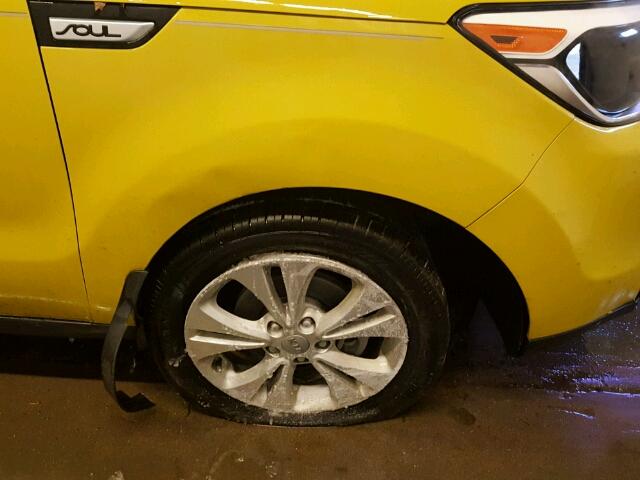 KNDJP3A52E7022186 - 2014 KIA SOUL + YELLOW photo 9