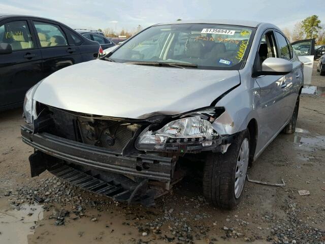 1N4AB7AP1DN910130 - 2013 NISSAN SENTRA S SILVER photo 2