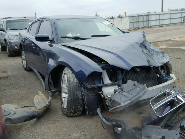 2C3CDXBG5EH227101 - 2014 DODGE CHARGER SE BLUE photo 1