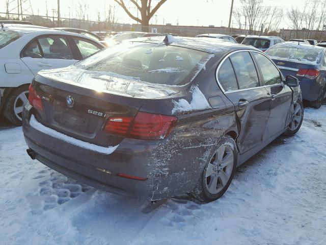 WBAXH5C54DD108483 - 2013 BMW 528 XI CHARCOAL photo 4