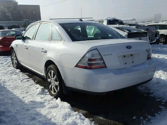 1FAHP27W88G154582 - 2008 FORD TAURUS SEL WHITE photo 3