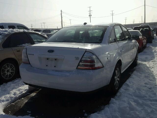 1FAHP27W88G154582 - 2008 FORD TAURUS SEL WHITE photo 4