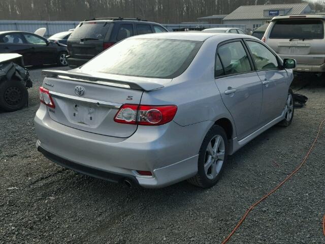 2T1BU4EE0BC554396 - 2011 TOYOTA COROLLA BA SILVER photo 4