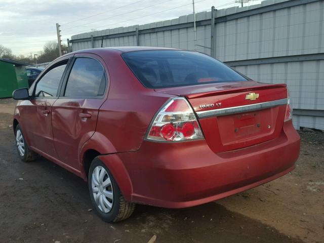 KL1TD56E79B661826 - 2009 CHEVROLET AVEO LS RED photo 3