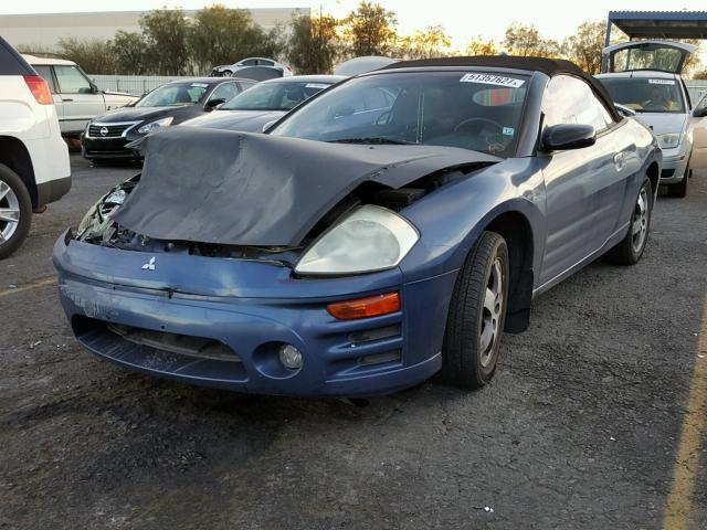 4A3AE45G03E040747 - 2003 MITSUBISHI ECLIPSE SP BLUE photo 2