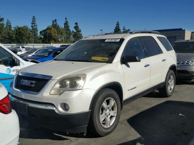 1GKEV13778J268561 - 2008 GMC ACADIA SLE WHITE photo 2