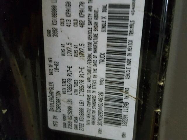 3D7KU28D44G148126 - 2004 DODGE RAM 2500 S Qara foto 10