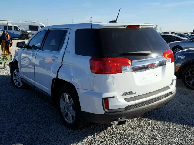 2GKALMEK3G6137226 - 2016 GMC TERRAIN SL WHITE photo 3