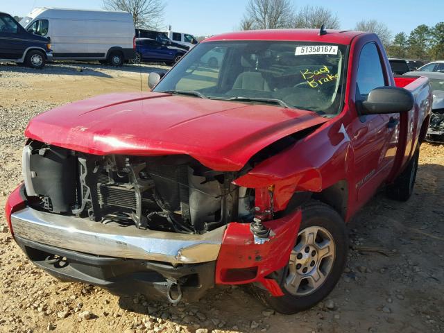 1GCEC14J87Z524525 - 2007 CHEVROLET SILVERADO RED photo 2