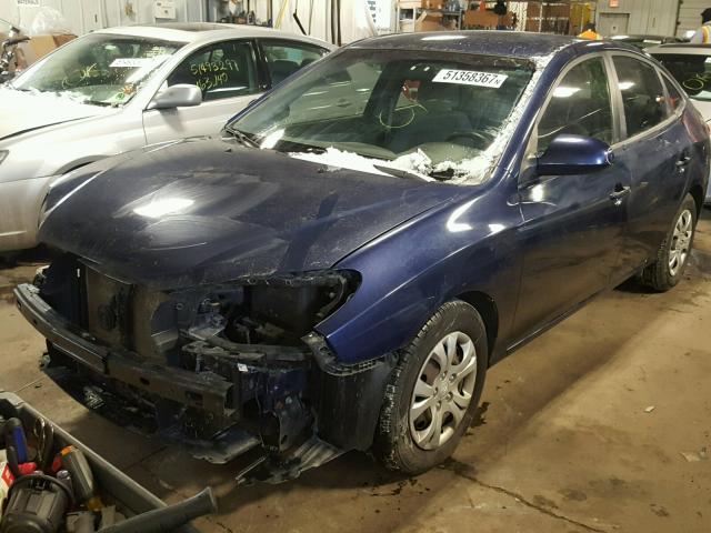 KMHDU4AD8AU108340 - 2010 HYUNDAI ELANTRA BL BLUE photo 2