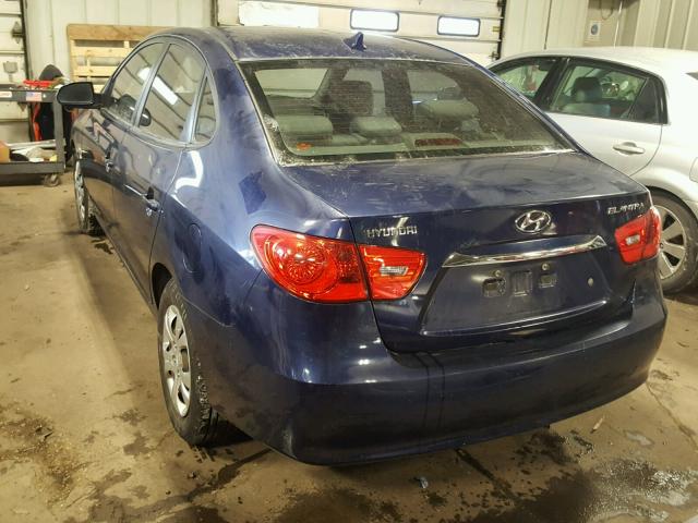 KMHDU4AD8AU108340 - 2010 HYUNDAI ELANTRA BL BLUE photo 3