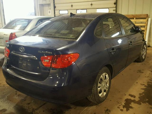 KMHDU4AD8AU108340 - 2010 HYUNDAI ELANTRA BL BLUE photo 4