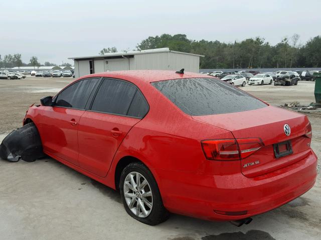 3VWD17AJ7FM353210 - 2015 VOLKSWAGEN JETTA SE RED photo 3