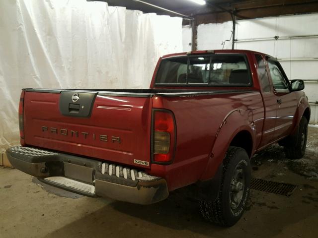 1N6ED26Y52C344697 - 2002 NISSAN FRONTIER K BURGUNDY photo 4