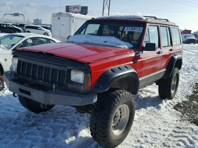 1J4FJ68S3PL544995 - 1993 JEEP CHEROKEE S RED photo 2