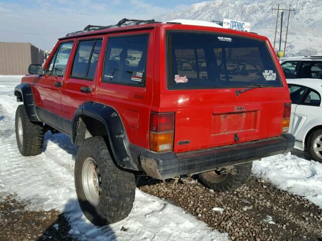 1J4FJ68S3PL544995 - 1993 JEEP CHEROKEE S RED photo 3