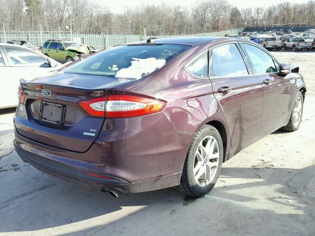 3FA6P0HR1DR146525 - 2013 FORD FUSION SE PURPLE photo 4