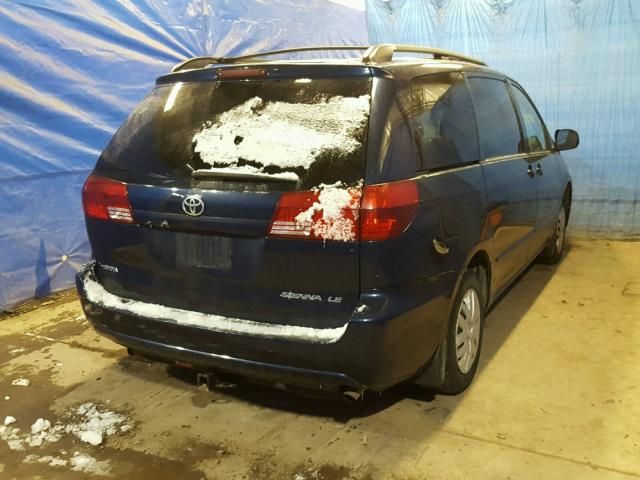 5TDZA23C74S179288 - 2004 TOYOTA SIENNA CE BLUE photo 4