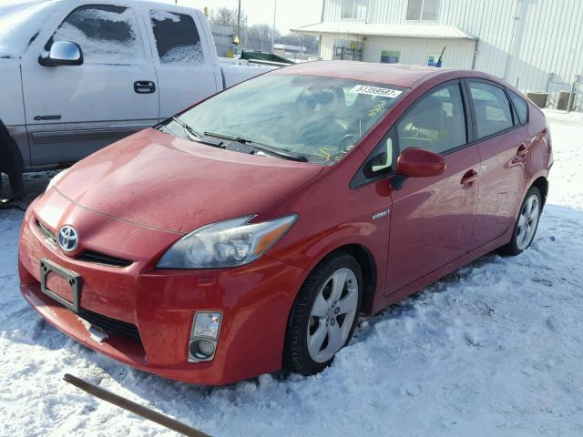 JTDKN3DU5A0177766 - 2010 TOYOTA PRIUS RED photo 2