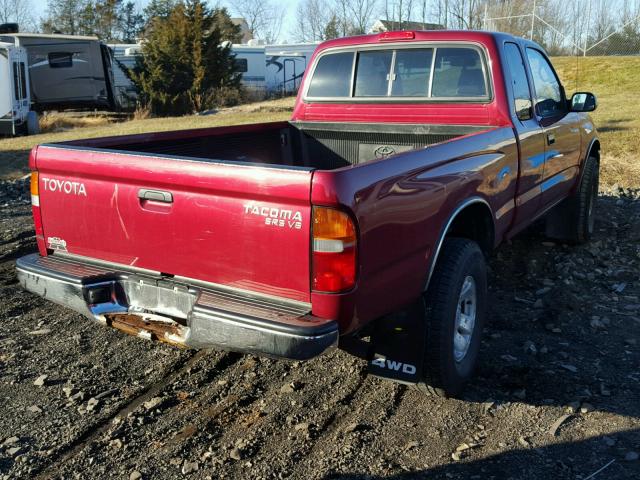 5TEWN72N7YZ699751 - 2000 TOYOTA TACOMA XTR RED photo 4