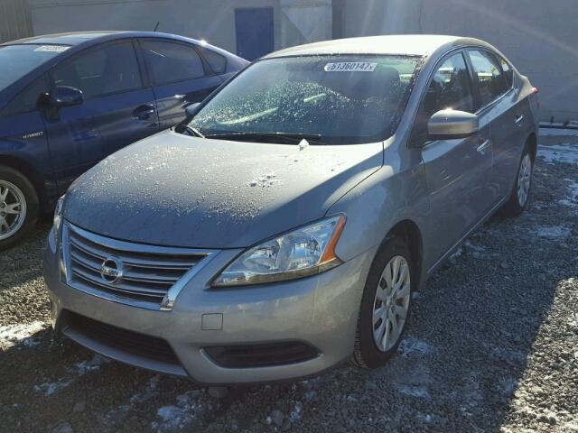 3N1AB7APXDL751346 - 2013 NISSAN SENTRA S SILVER photo 2