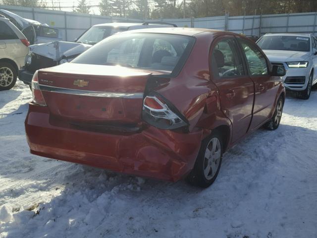 KL1TD5DE2BB126587 - 2011 CHEVROLET AVEO LS RED photo 4