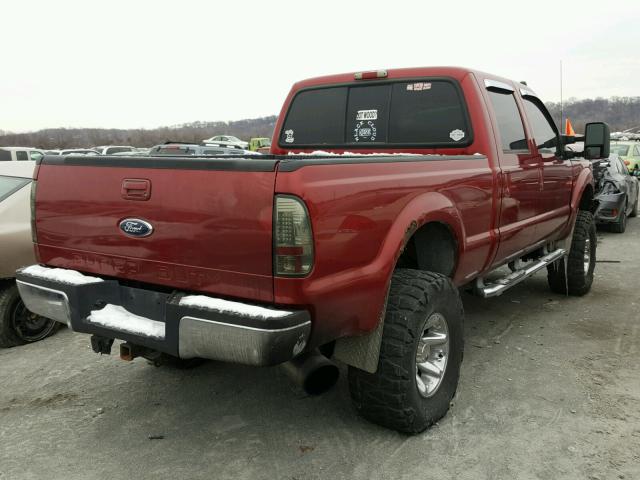 1FTNW21P73EB62582 - 2003 FORD F250 SUPER RED photo 4