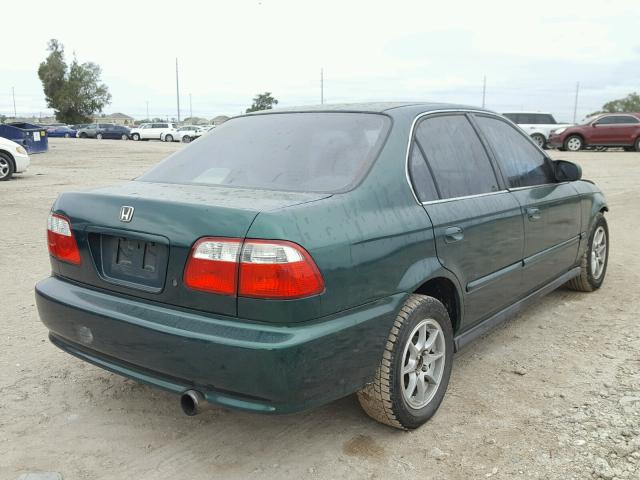 2HGEJ6616XH561445 - 1999 HONDA CIVIC BASE GREEN photo 4