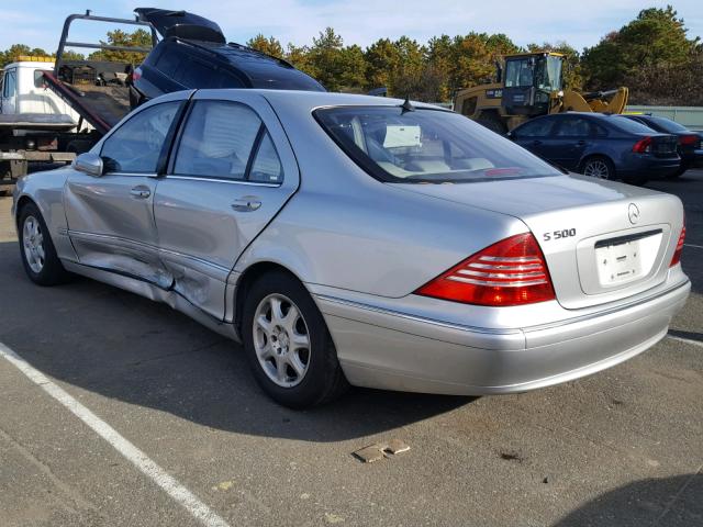 WDBNG75J12A294256 - 2002 MERCEDES-BENZ S 500 SILVER photo 3