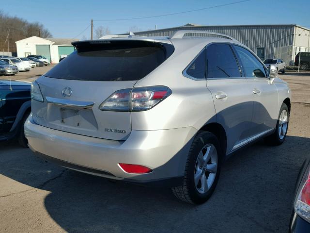 2T2BK1BA0AC020394 - 2010 LEXUS RX 350 SILVER photo 4