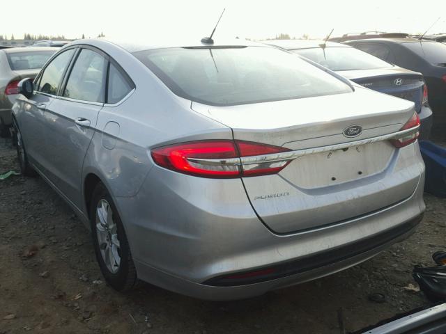 3FA6P0G77HR294748 - 2017 FORD FUSION S SILVER photo 3