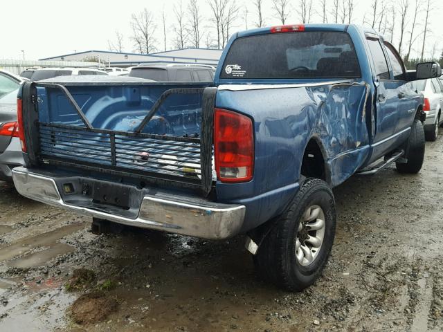 3D7KU28C14G247042 - 2004 DODGE RAM 2500 S BLUE photo 4