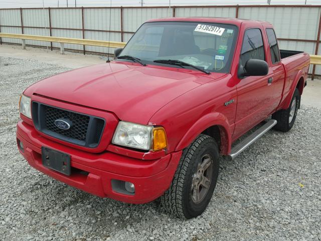 1FTYR14U45PA73799 - 2005 FORD RANGER SUP RED photo 2