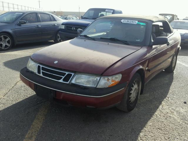 YS3DD75B0T7006815 - 1996 SAAB 900 S RED photo 2