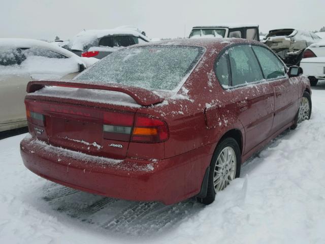 4S3BE635437215994 - 2003 SUBARU LEGACY L RED photo 4