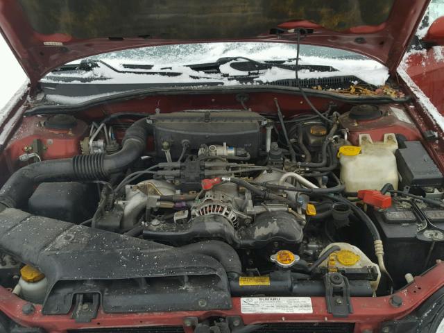 4S3BE635437215994 - 2003 SUBARU LEGACY L RED photo 7