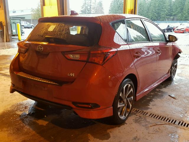 JTNKARJE4GJ521873 - 2016 TOYOTA SCION IM RED photo 4
