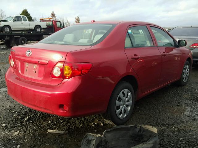 1NXBU40E19Z155707 - 2009 TOYOTA COROLLA BA RED photo 4