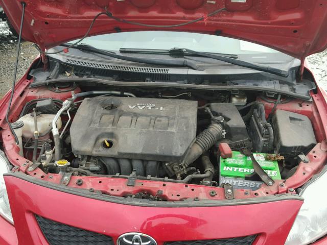 1NXBU40E19Z155707 - 2009 TOYOTA COROLLA BA RED photo 7