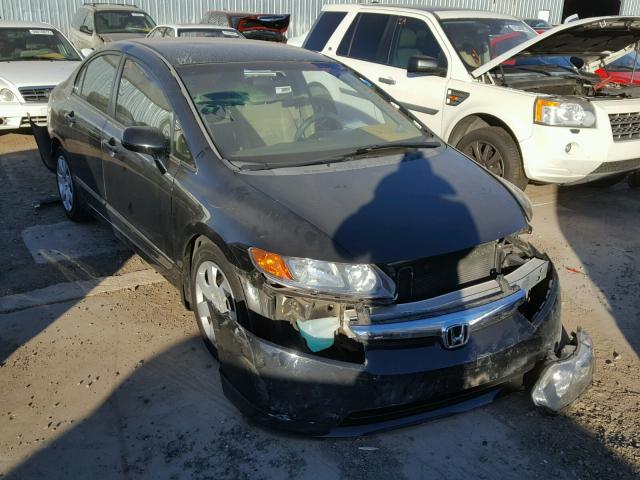 1HGFA16526L037768 - 2006 HONDA CIVIC LX BLACK photo 1