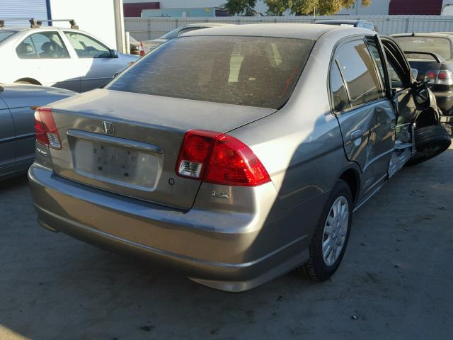 2HGES16595H631293 - 2005 HONDA CIVIC LX GRAY photo 4