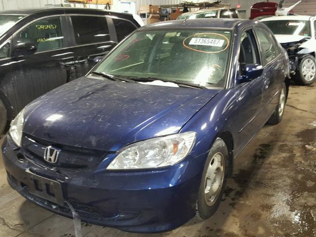 JHMES96615S023796 - 2005 HONDA CIVIC HYBR BLUE photo 2